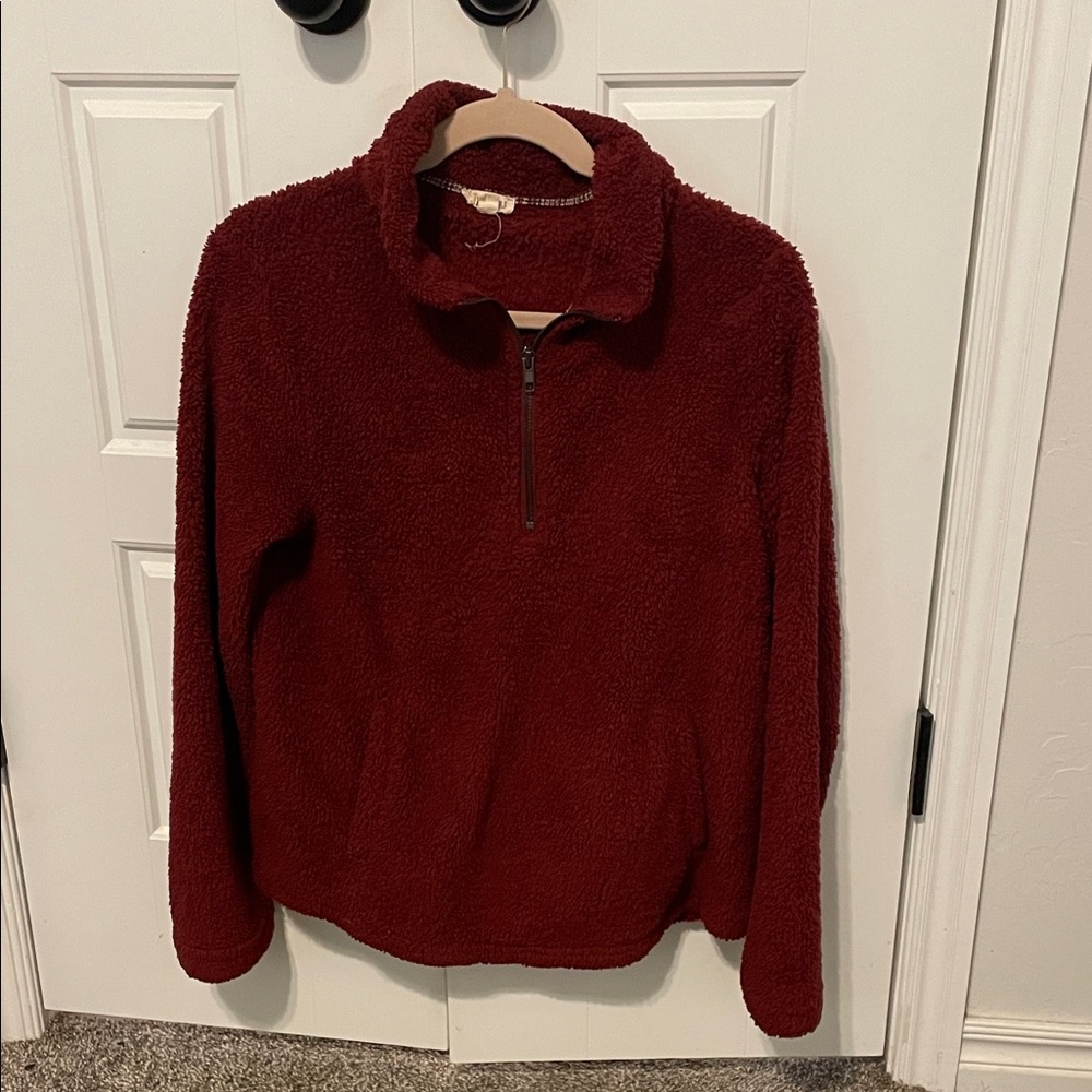 Cozy Red Fleece Pullover